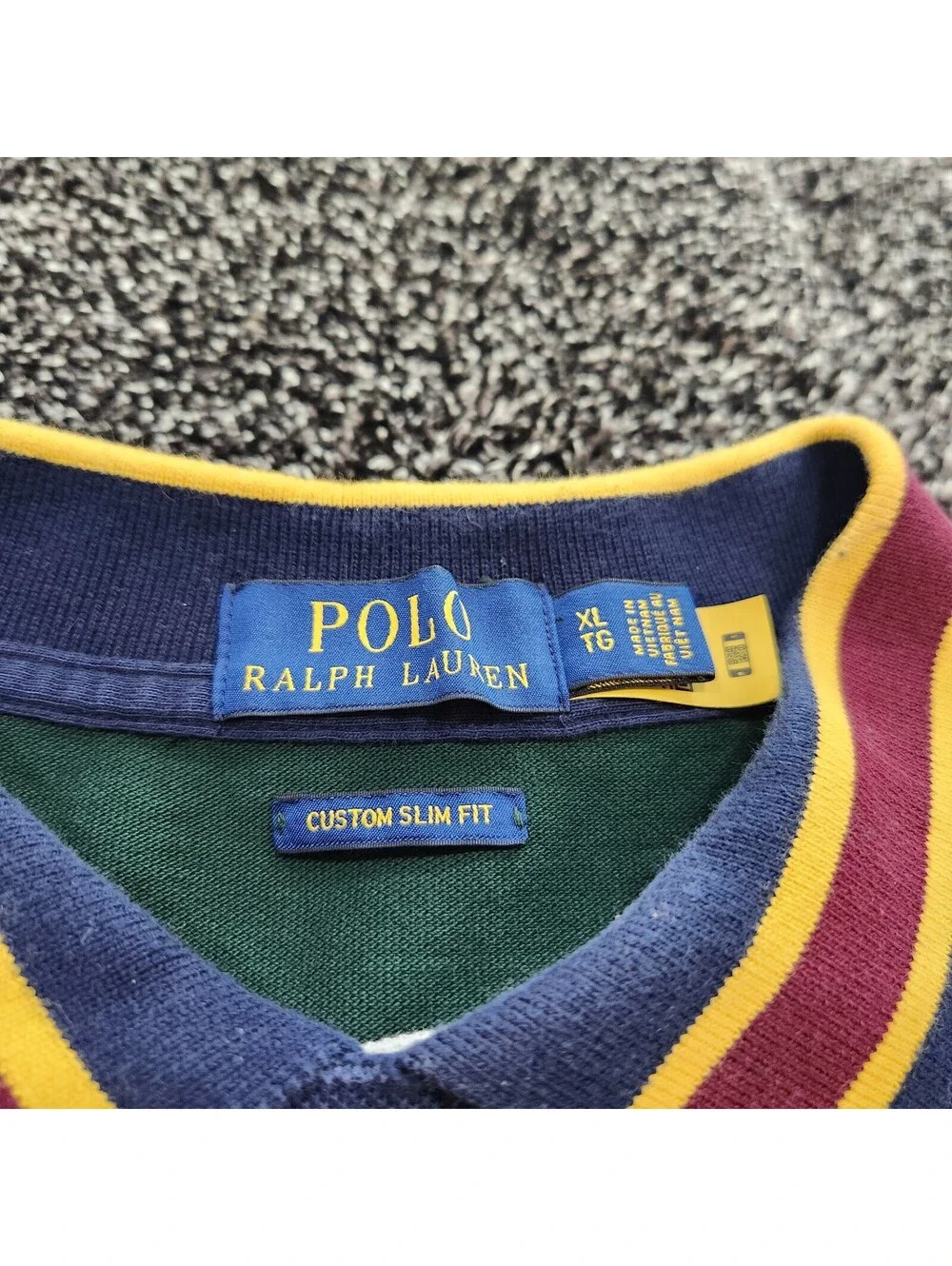 Polo Ralph Lauren Big Pony Colorblock Crest Polo Shirt Blue Red Gold Men XL